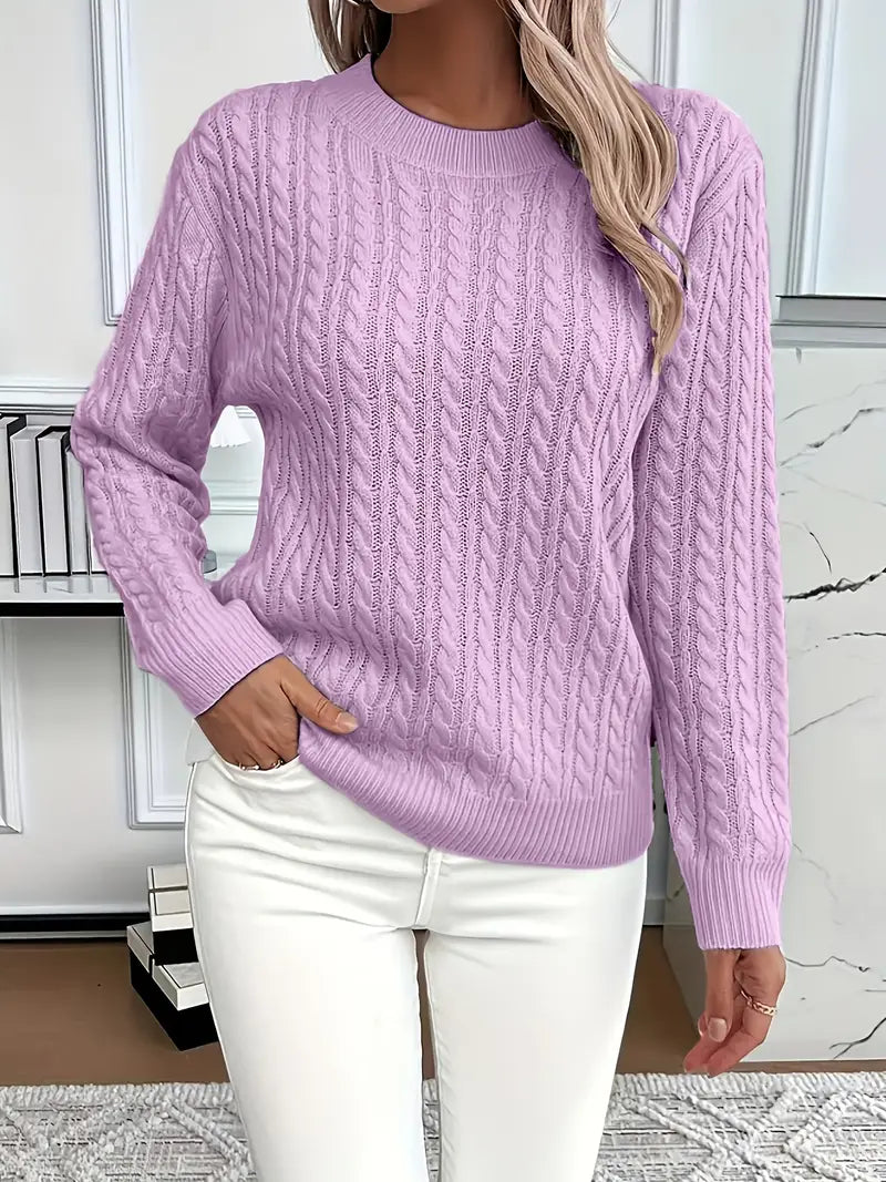 Relaxed Fit Cable Knit Sweater - Jenny