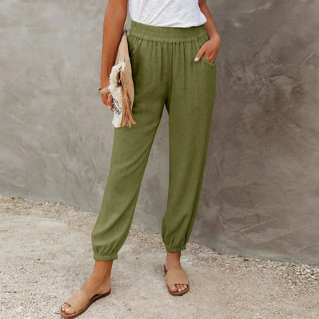 Relaxed Fit High Waisted Harem Trousers - Stacy