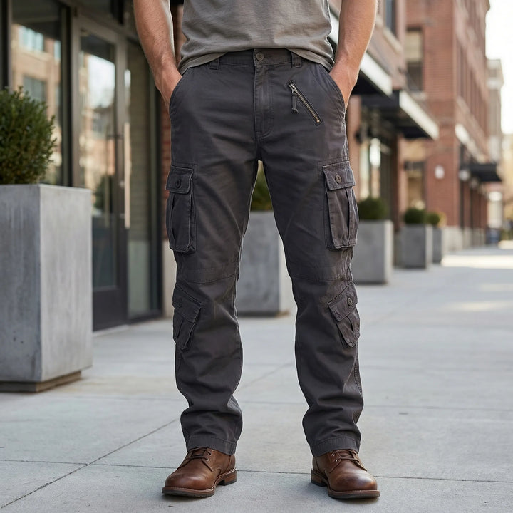 Relaxed Fit Multi-Pocket Cargo Trousers - Shane