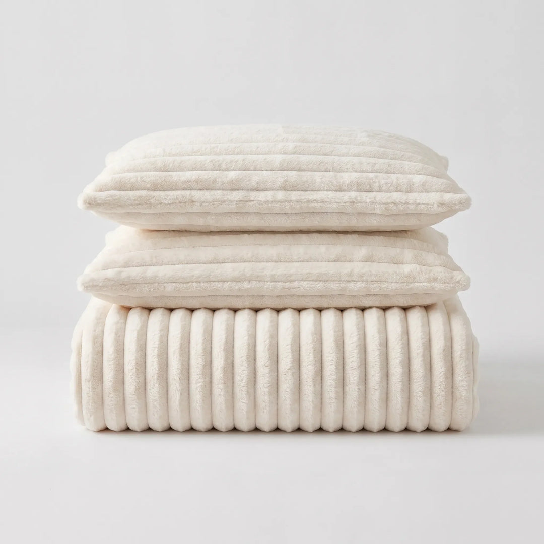 Ribbed Plush Fitted Mattress Sheet - Plushia