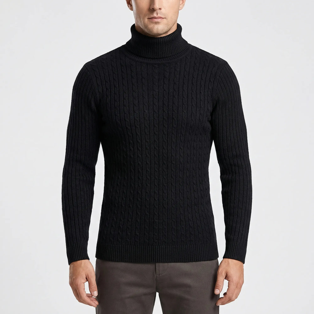 Ribbed Roll-Neck Men's Knitwear - Nicolas