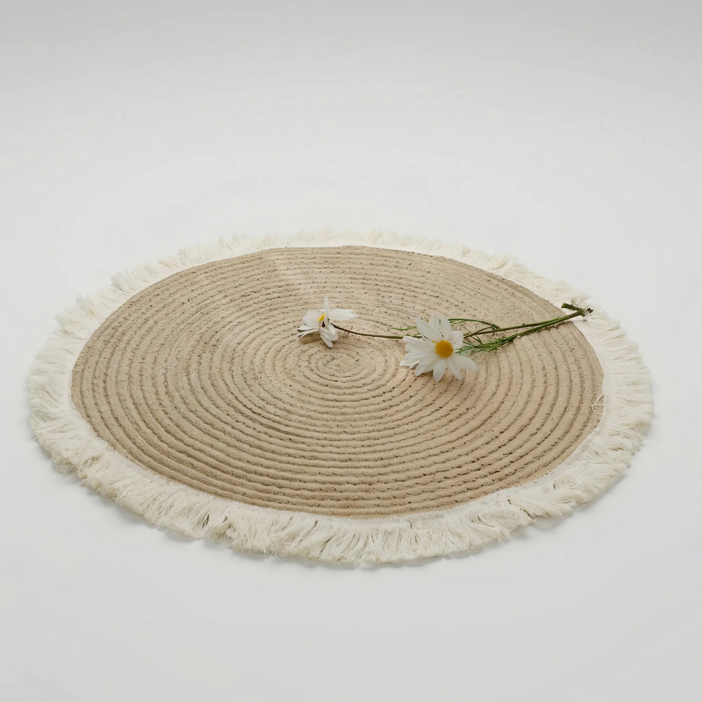 Rond Gevlochten Vloerkleed Met Franjes - Weavora