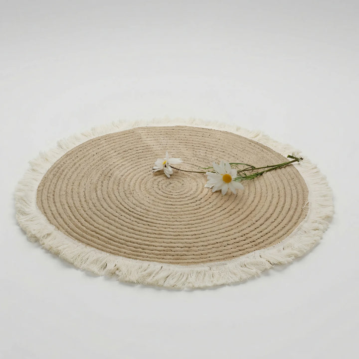 Rond Gevlochten Vloerkleed Met Franjes - Weavora