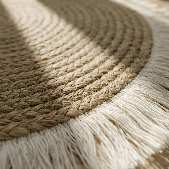 Rond Gevlochten Vloerkleed Met Franjes - Weavora