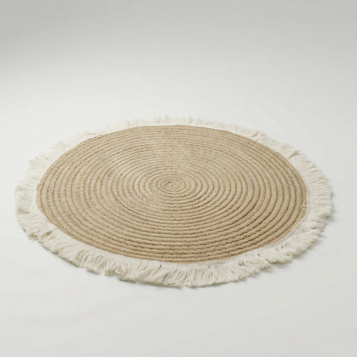 Rond Gevlochten Vloerkleed Met Franjes - Weavora