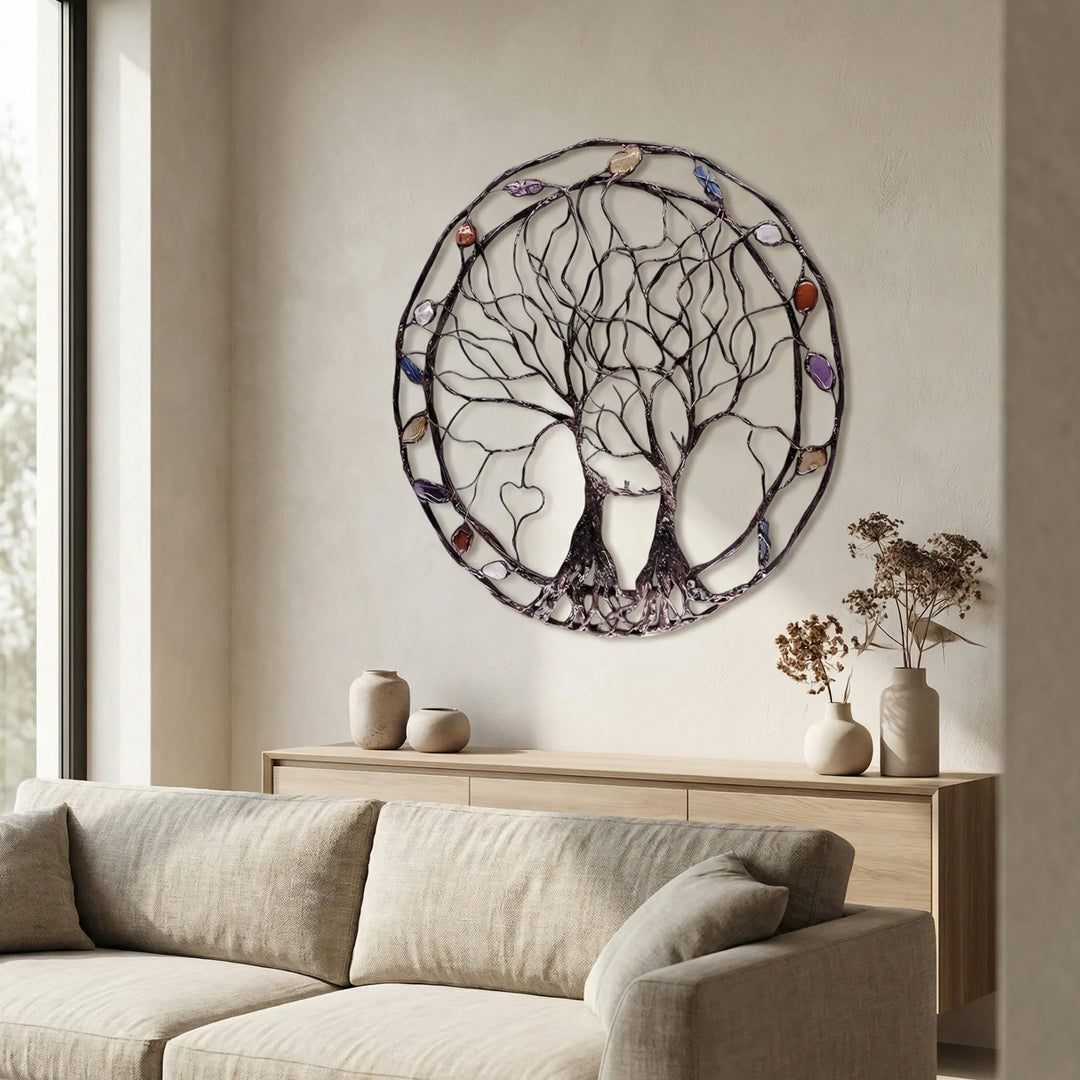 Rond Wanddecoratiestuk Met Boomstructuur - Rootcircle