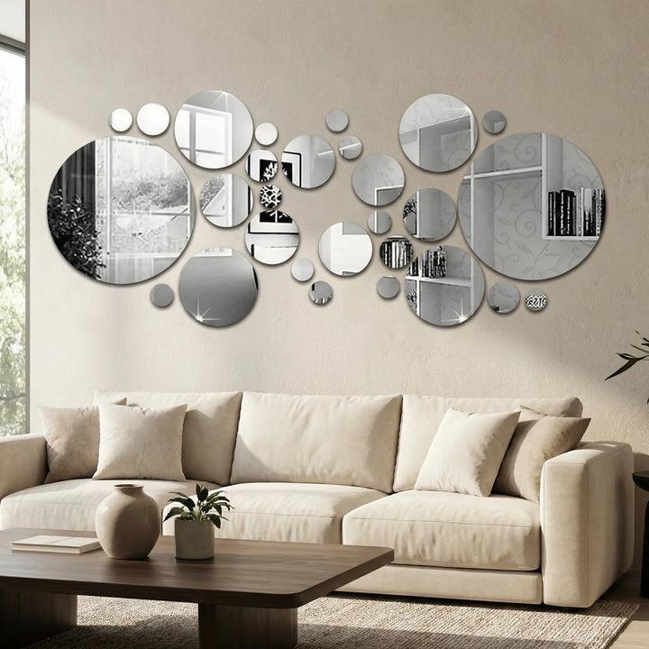 Ronde Spiegel-Wandstickers In Een Set - Circluxe