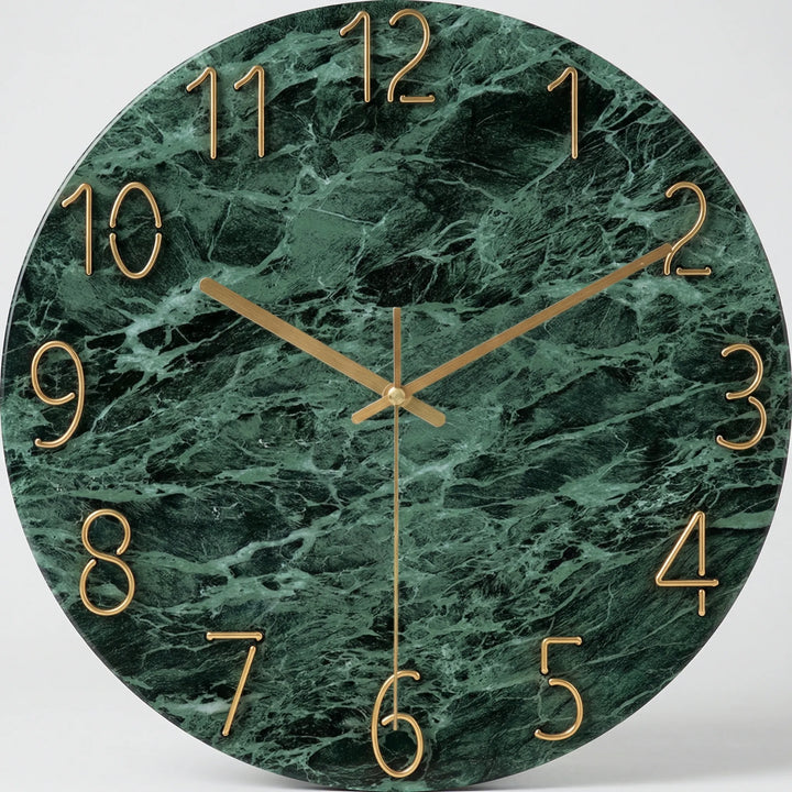 Ronde Wandklok Met Modern Donker Patroon - Chronalis