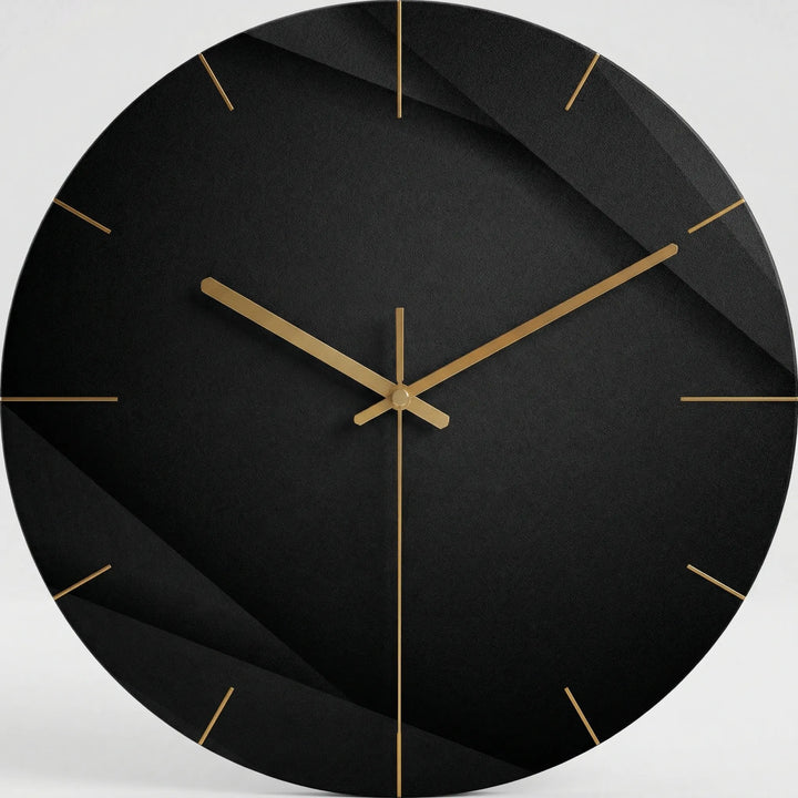 Ronde Wandklok Met Modern Donker Patroon - Chronalis