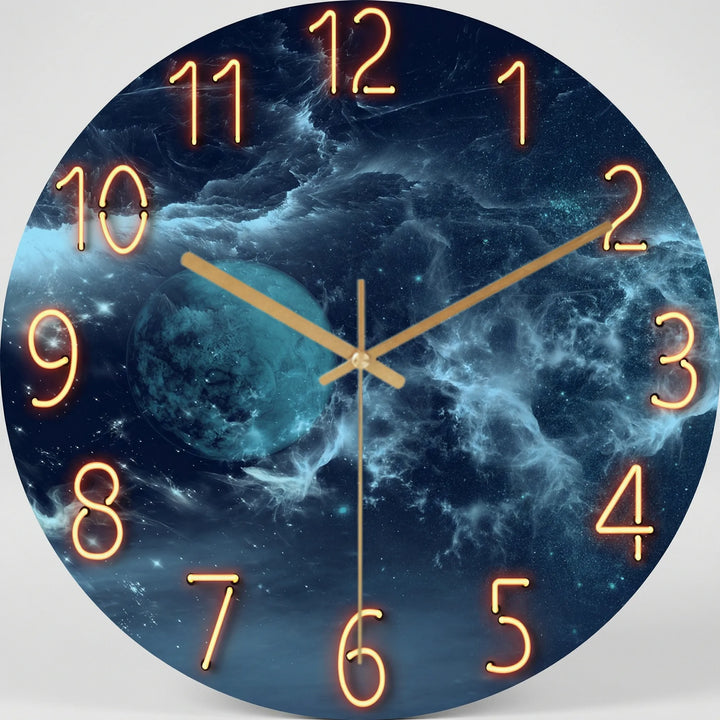 Ronde Wandklok Met Modern Donker Patroon - Chronalis