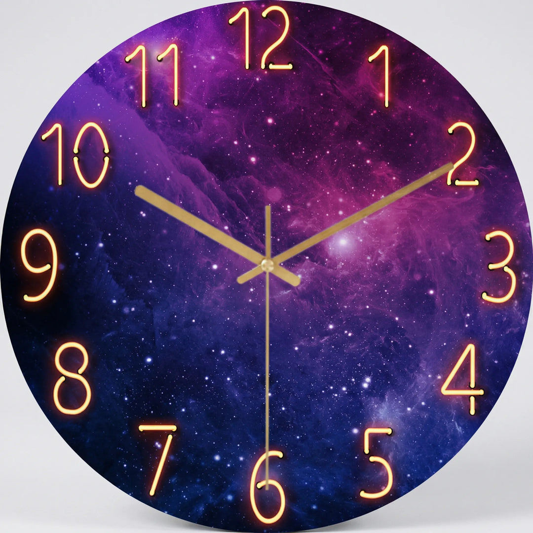 Ronde Wandklok Met Modern Donker Patroon - Chronalis