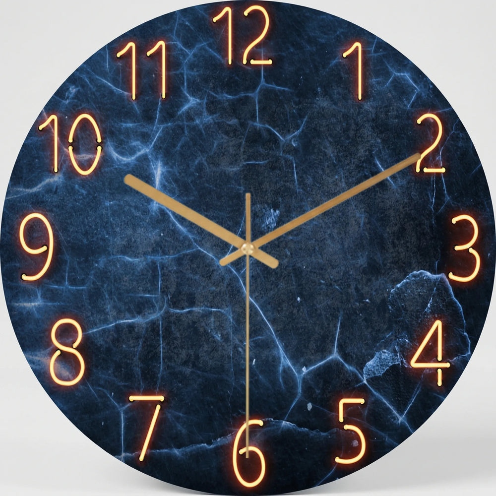 Ronde Wandklok Met Modern Donker Patroon - Chronalis
