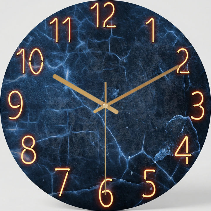 Ronde Wandklok Met Modern Donker Patroon - Chronalis