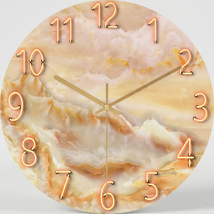 Ronde Wandklok Met Modern Donker Patroon - Chronalis