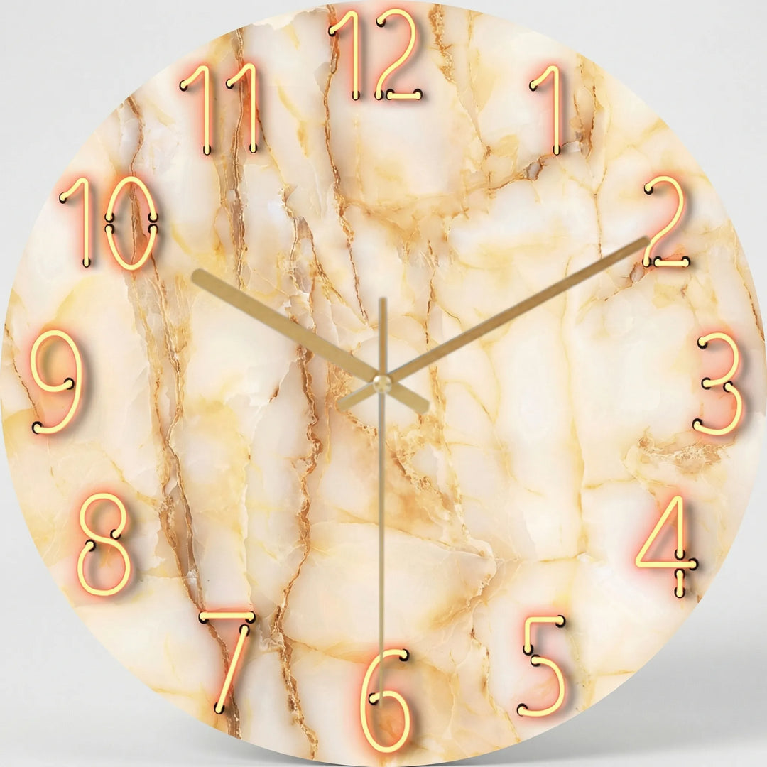 Ronde Wandklok Met Modern Donker Patroon - Chronalis