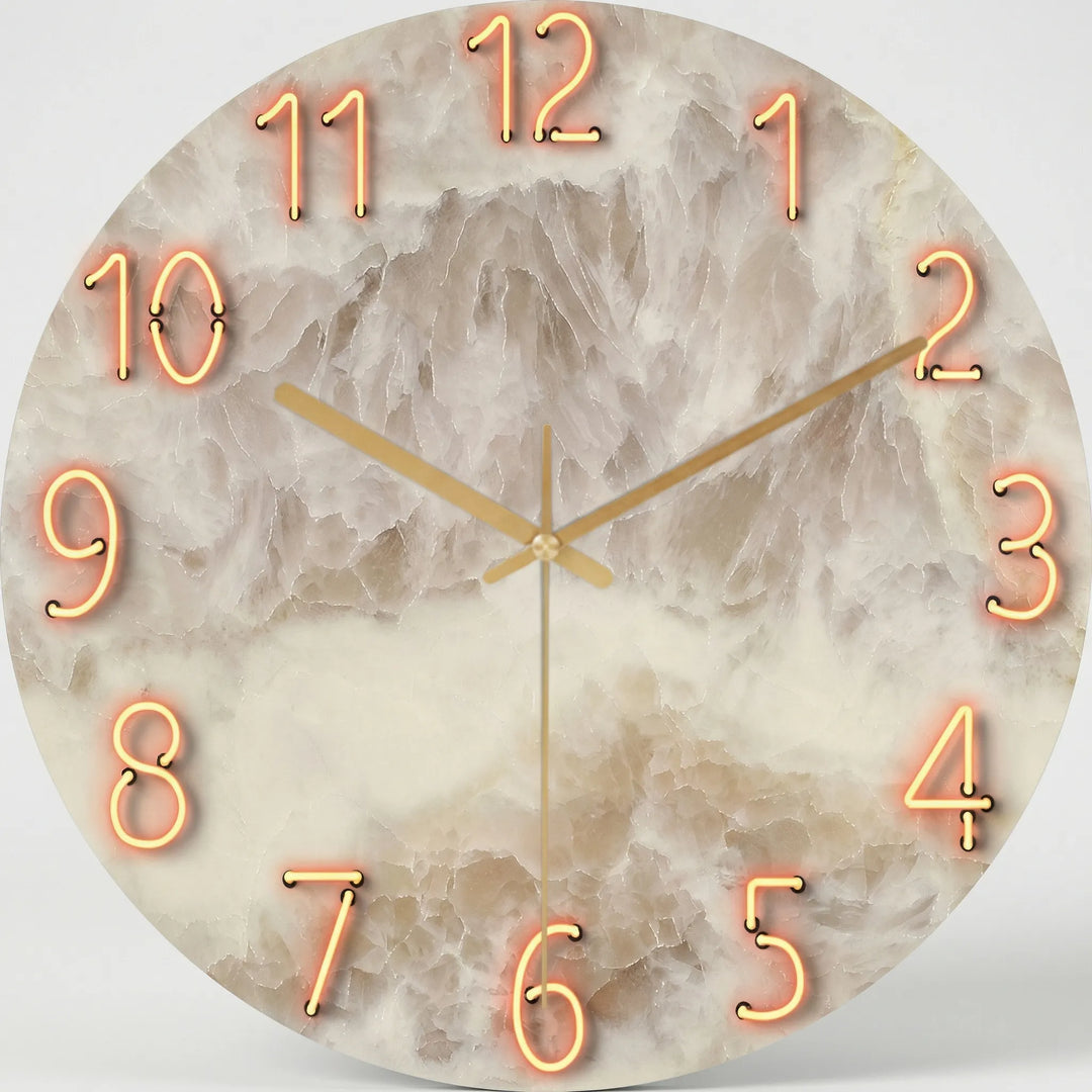 Ronde Wandklok Met Modern Donker Patroon - Chronalis