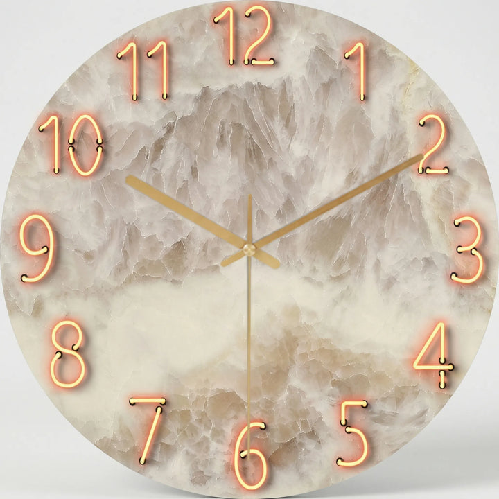 Ronde Wandklok Met Modern Donker Patroon - Chronalis