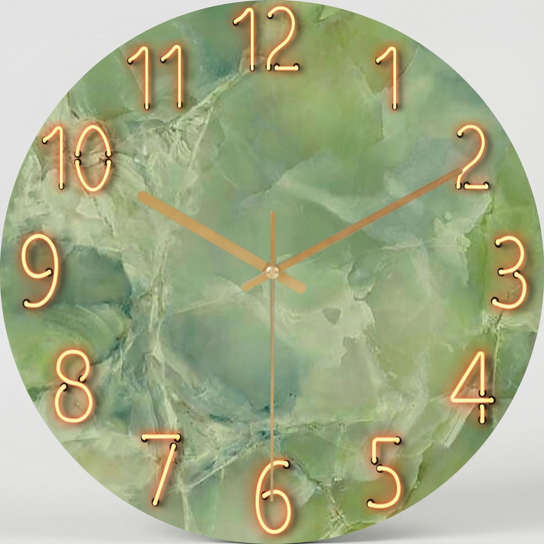 Ronde Wandklok Met Modern Donker Patroon - Chronalis