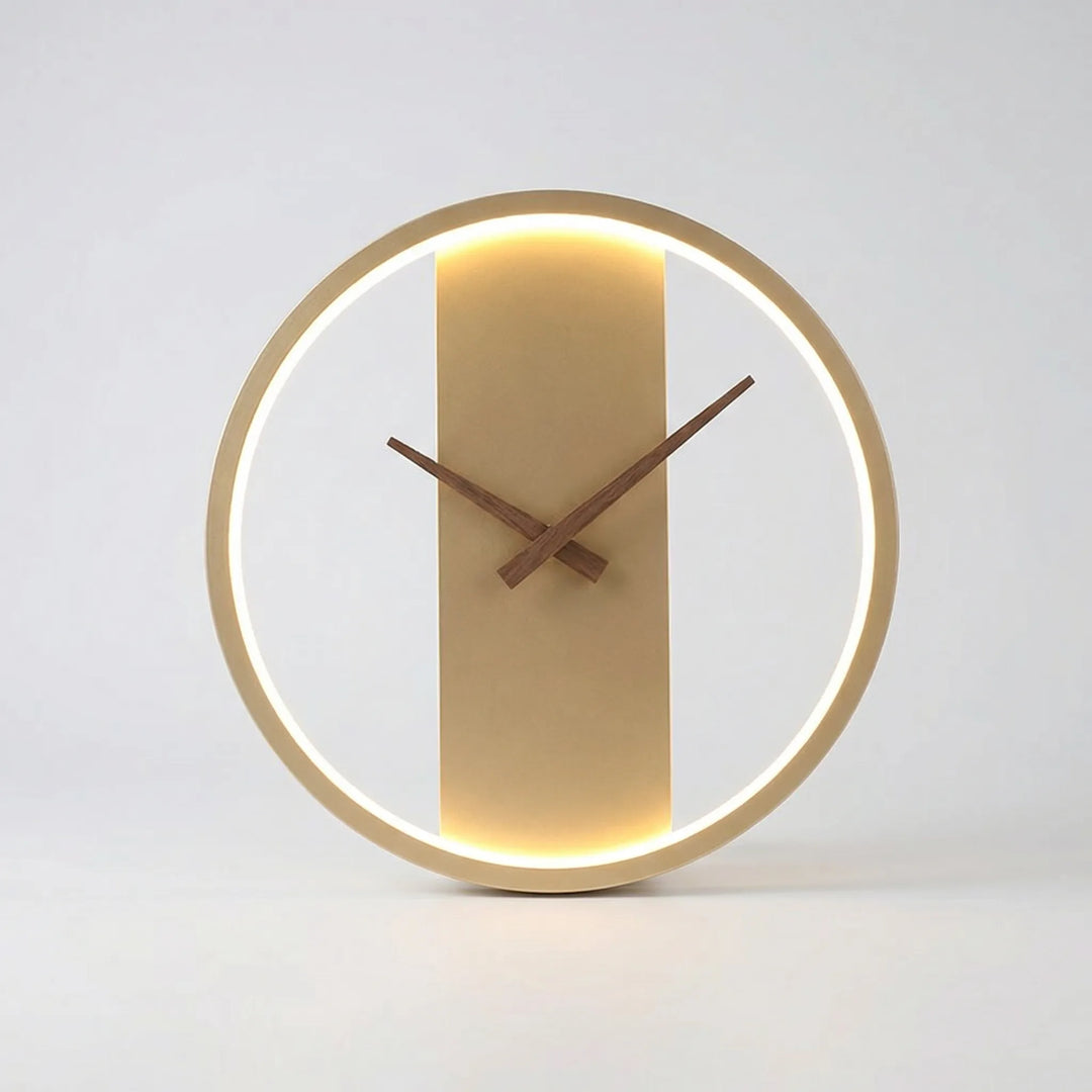 Ronde Wandklok Met Warm Verlichtingsring - Glowround