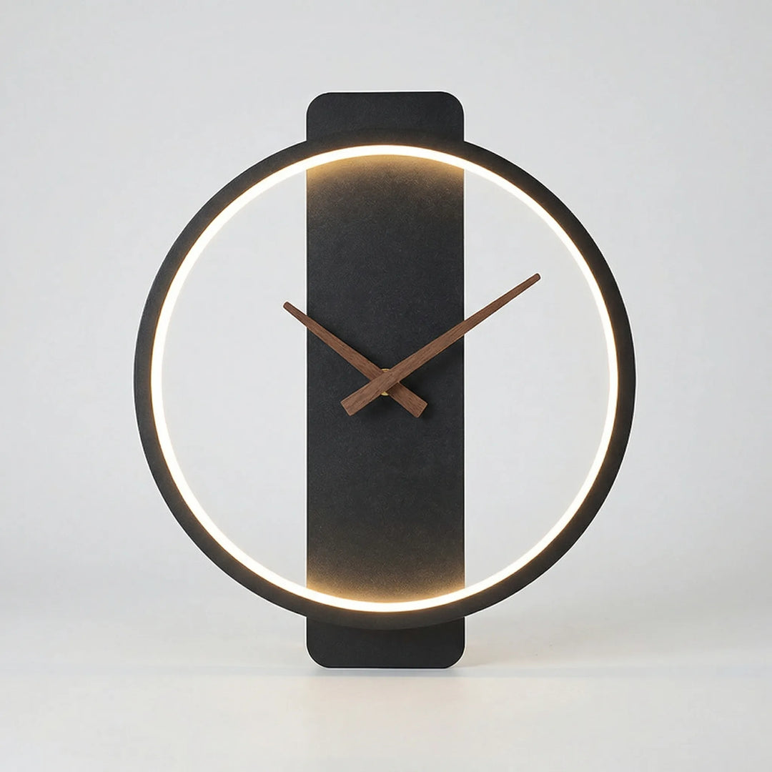 Ronde Wandklok Met Warm Verlichtingsring - Glowround