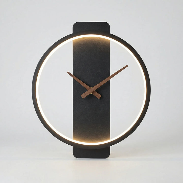 Ronde Wandklok Met Warm Verlichtingsring - Glowround