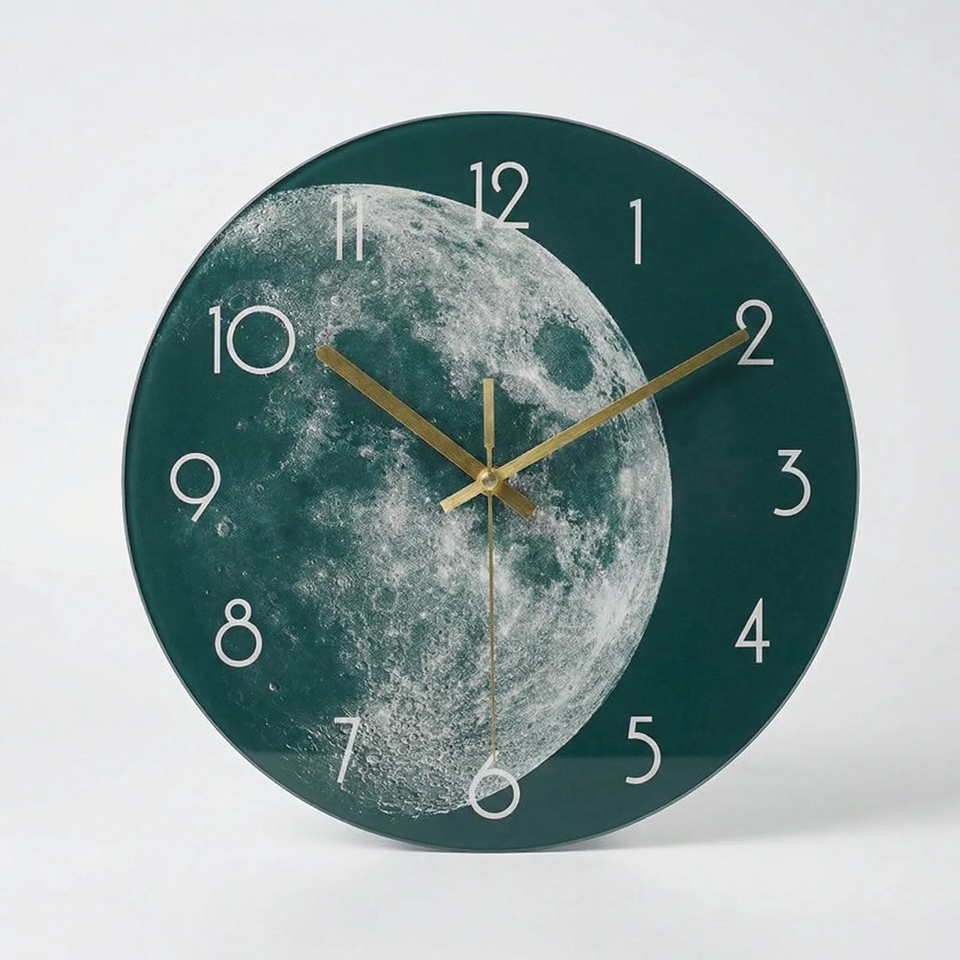 Round Artistic Wall Clock With Space Print - Orbitara