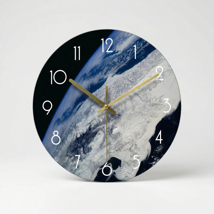 Round Artistic Wall Clock With Space Print - Orbitara