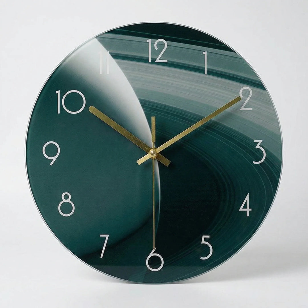 Round Artistic Wall Clock With Space Print - Orbitara