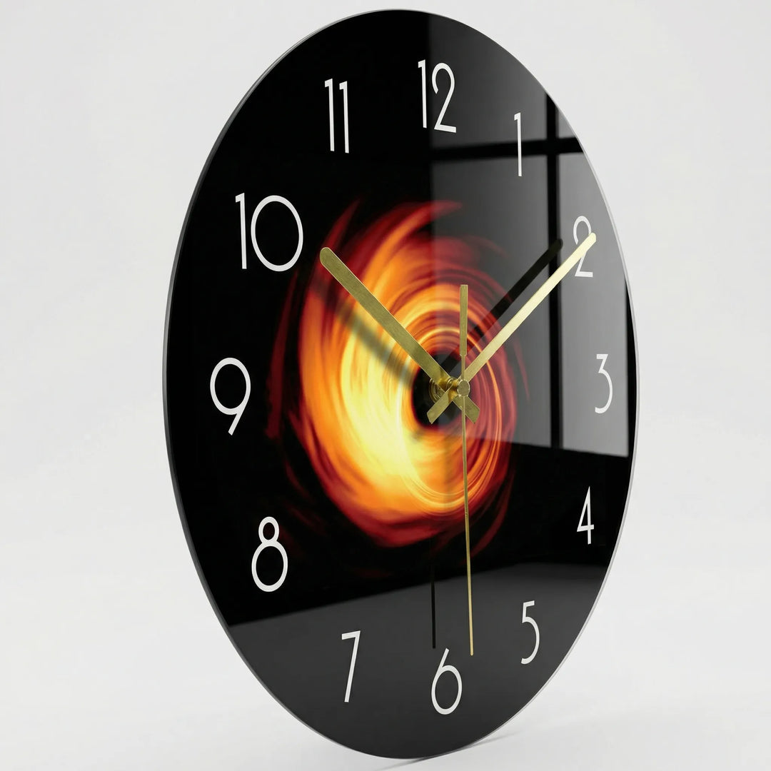 Round Artistic Wall Clock With Space Print - Orbitara
