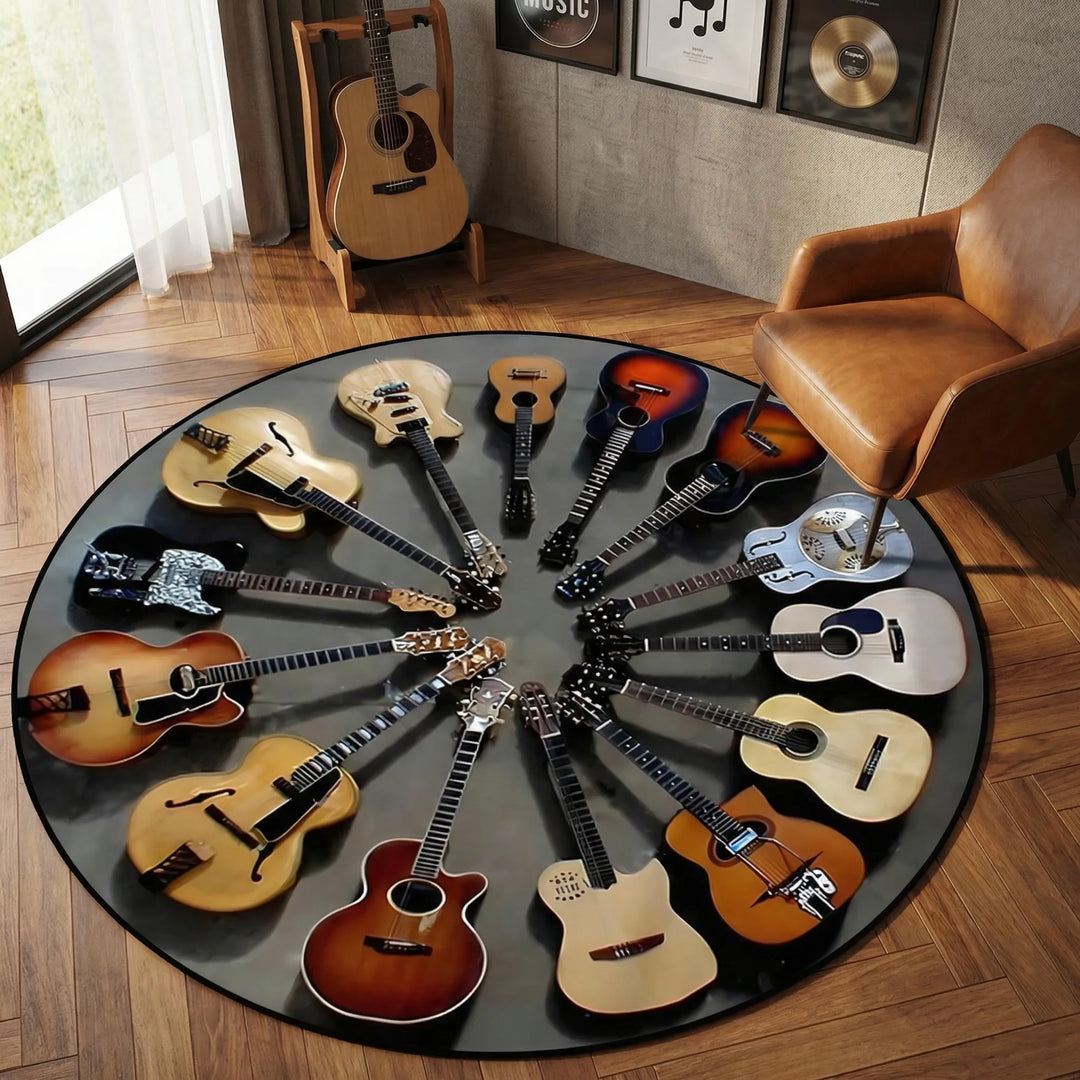 Round Decorative Floor Rug - StrumCircle