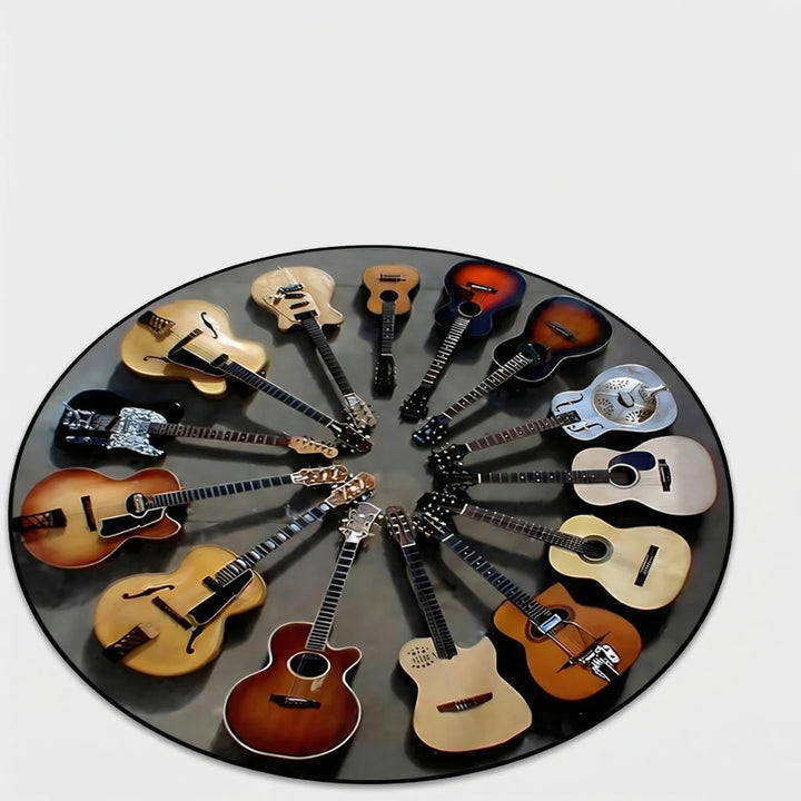 Round Decorative Floor Rug - StrumCircle