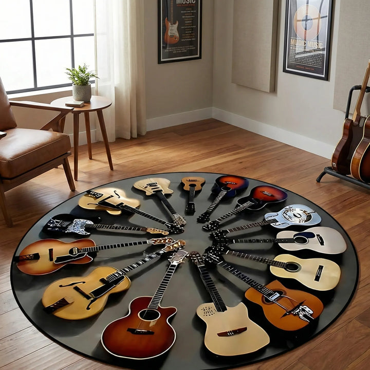 Round Decorative Floor Rug - StrumCircle