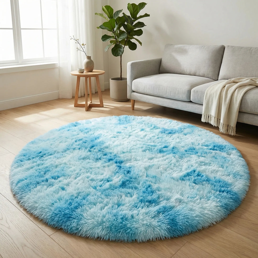 Round High Pile Area Rug - Plusharo