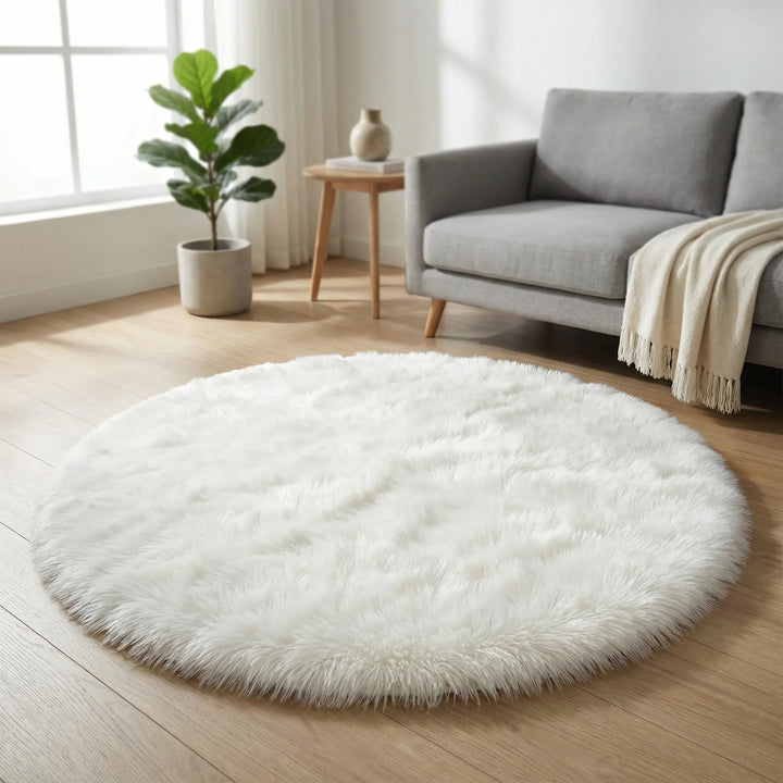 Round High Pile Area Rug - Plusharo