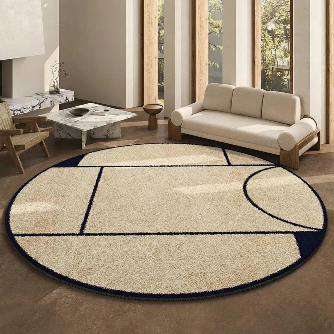 Round Low Pile Area Rug - Lunavo