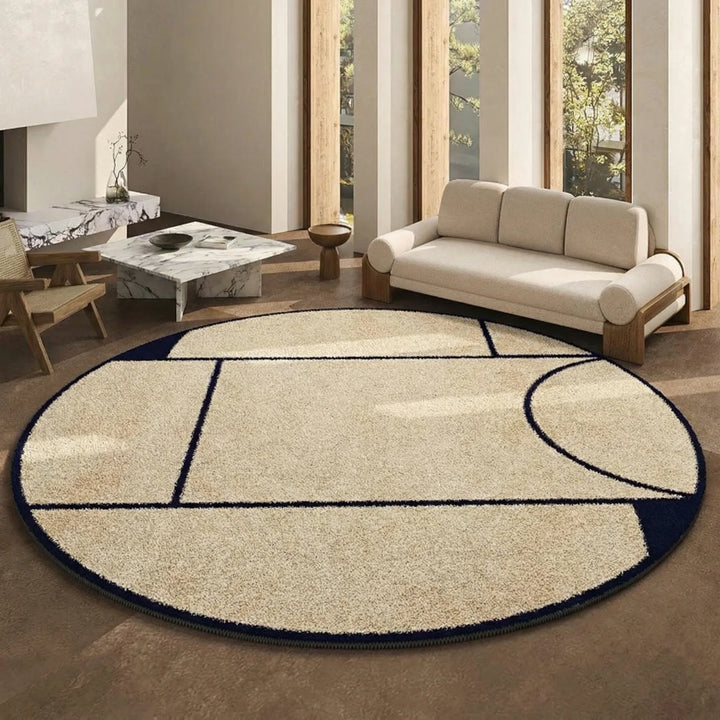 Round Low Pile Area Rug - Lunavo