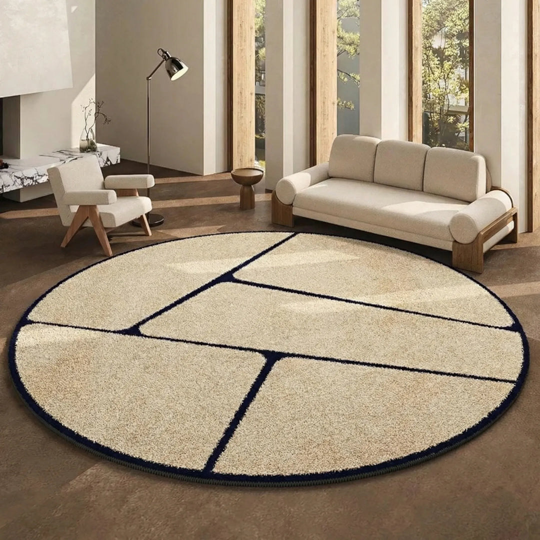 Round Low Pile Area Rug - Lunavo