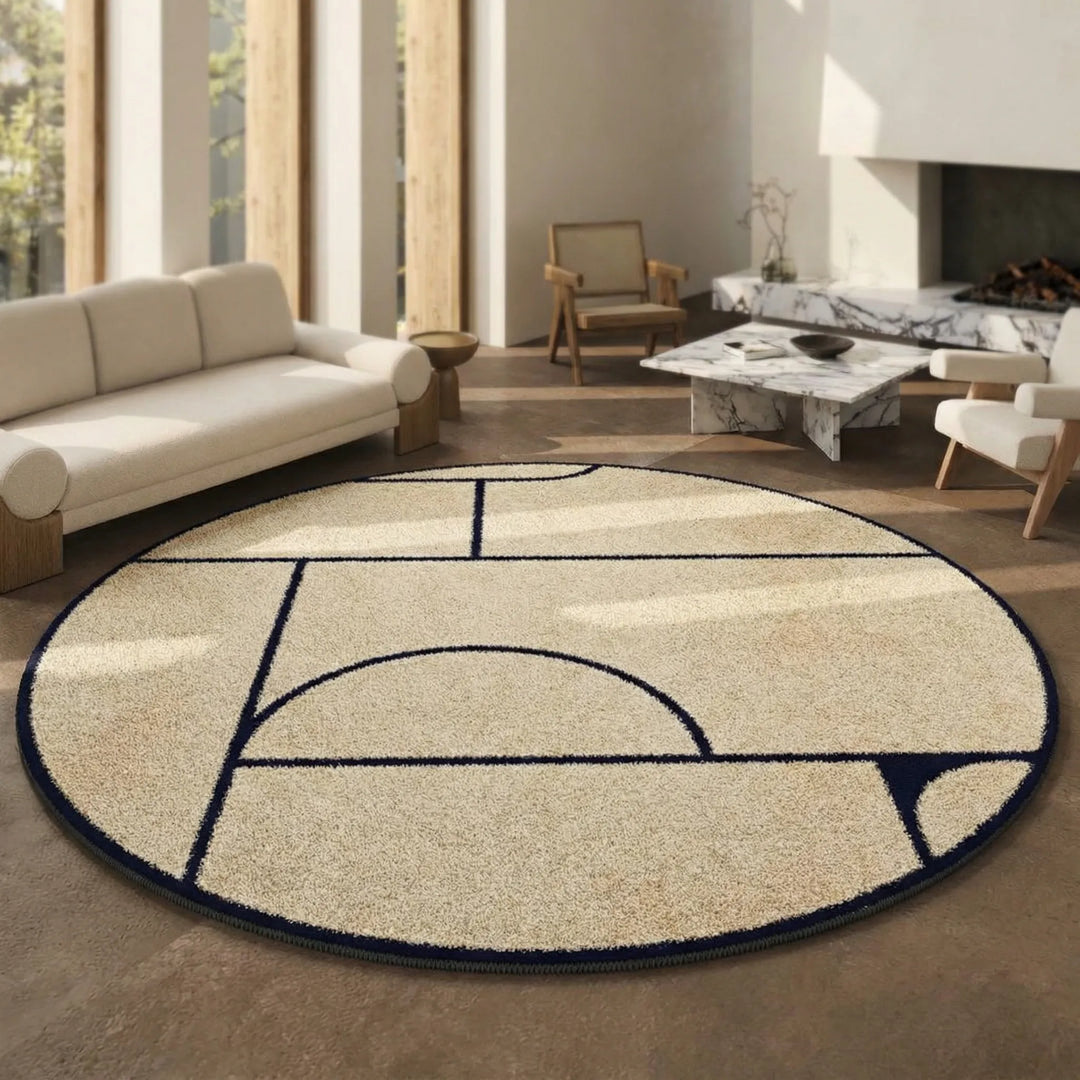Round Low Pile Area Rug - Lunavo