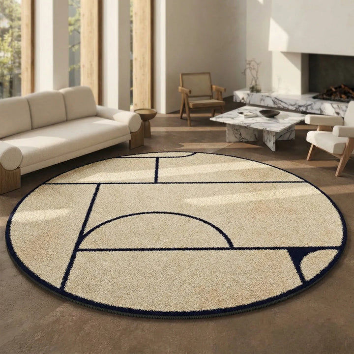 Round Low Pile Area Rug - Lunavo