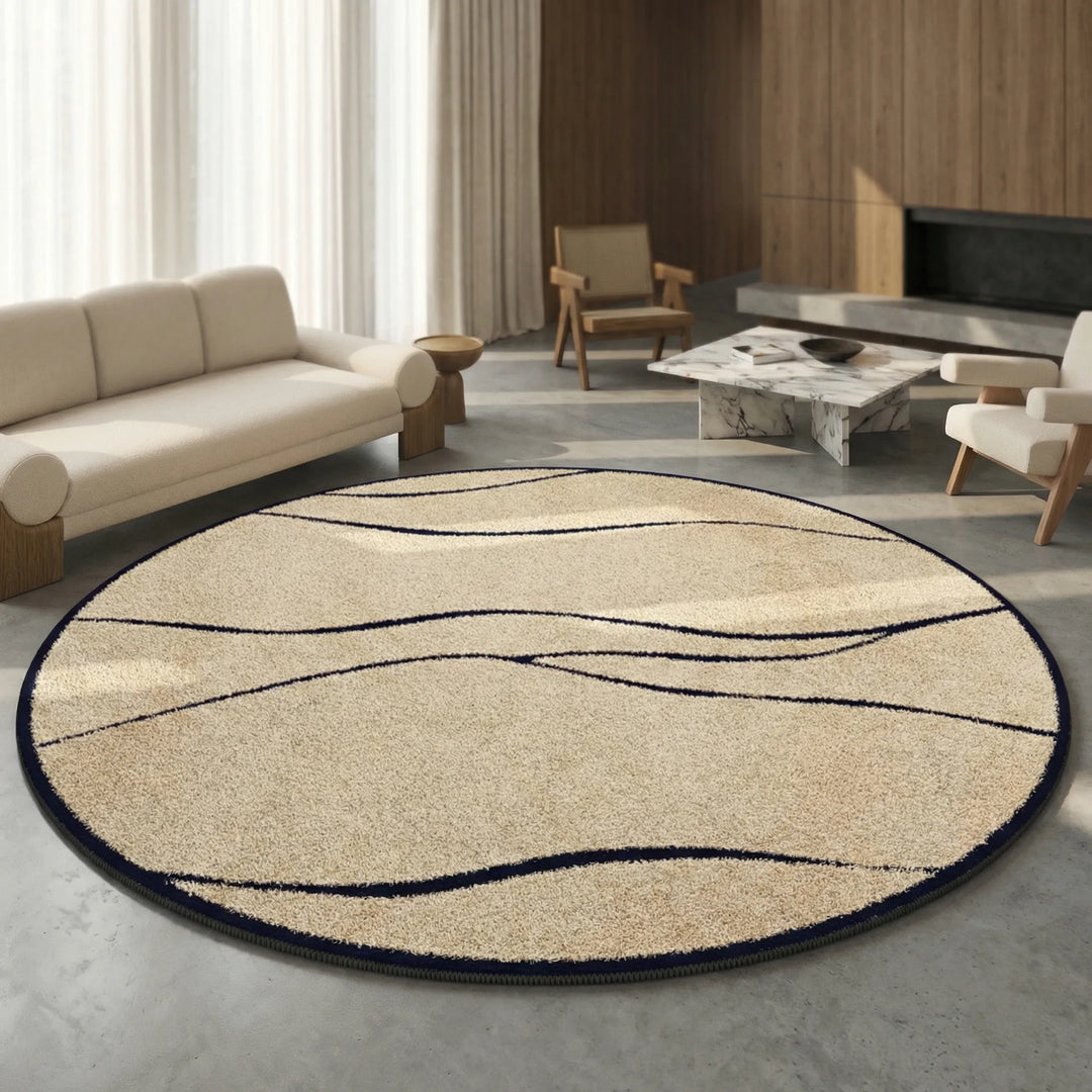 Round Low Pile Area Rug - Lunavo