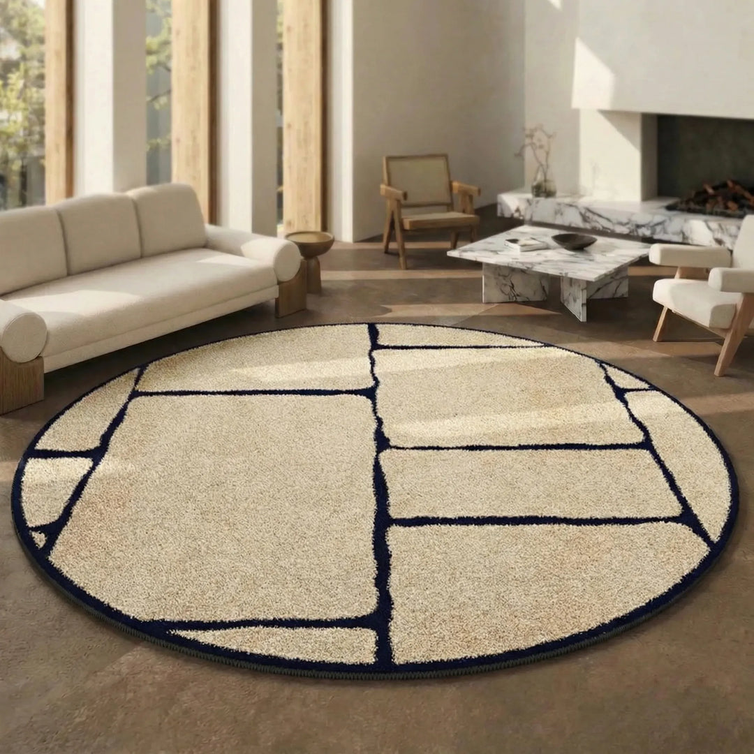 Round Low Pile Area Rug - Lunavo