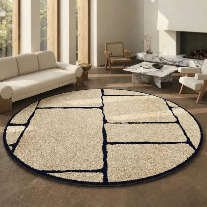 Round Low Pile Area Rug - Lunavo
