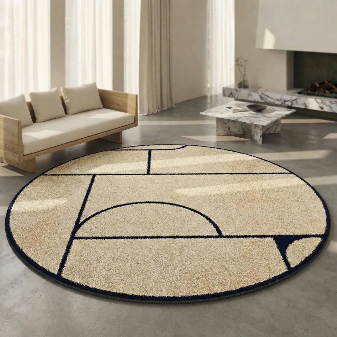 Round Low Pile Area Rug - Lunavo