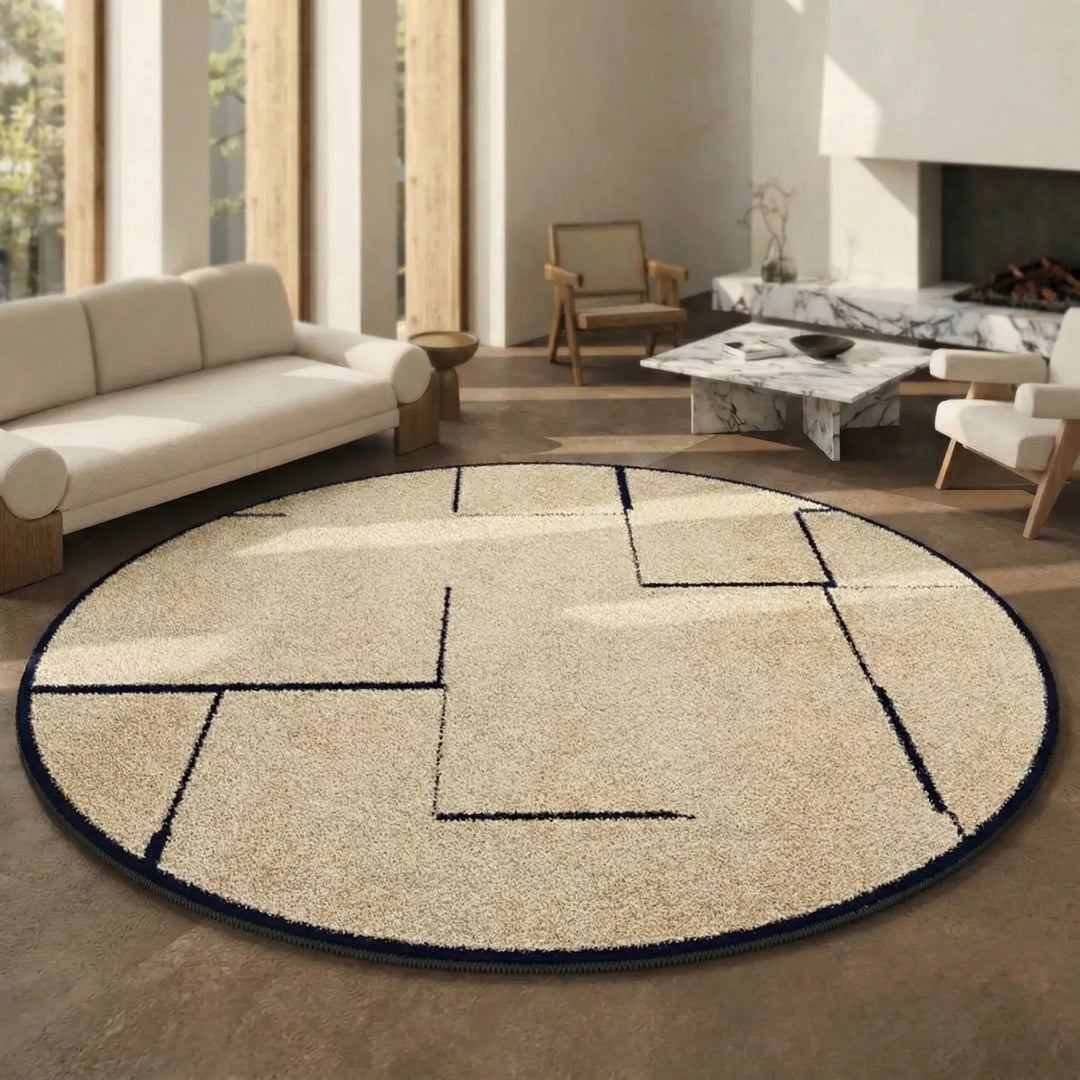 Round Low Pile Area Rug - Lunavo