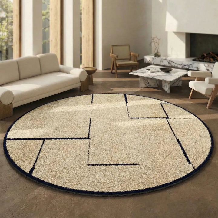 Round Low Pile Area Rug - Lunavo