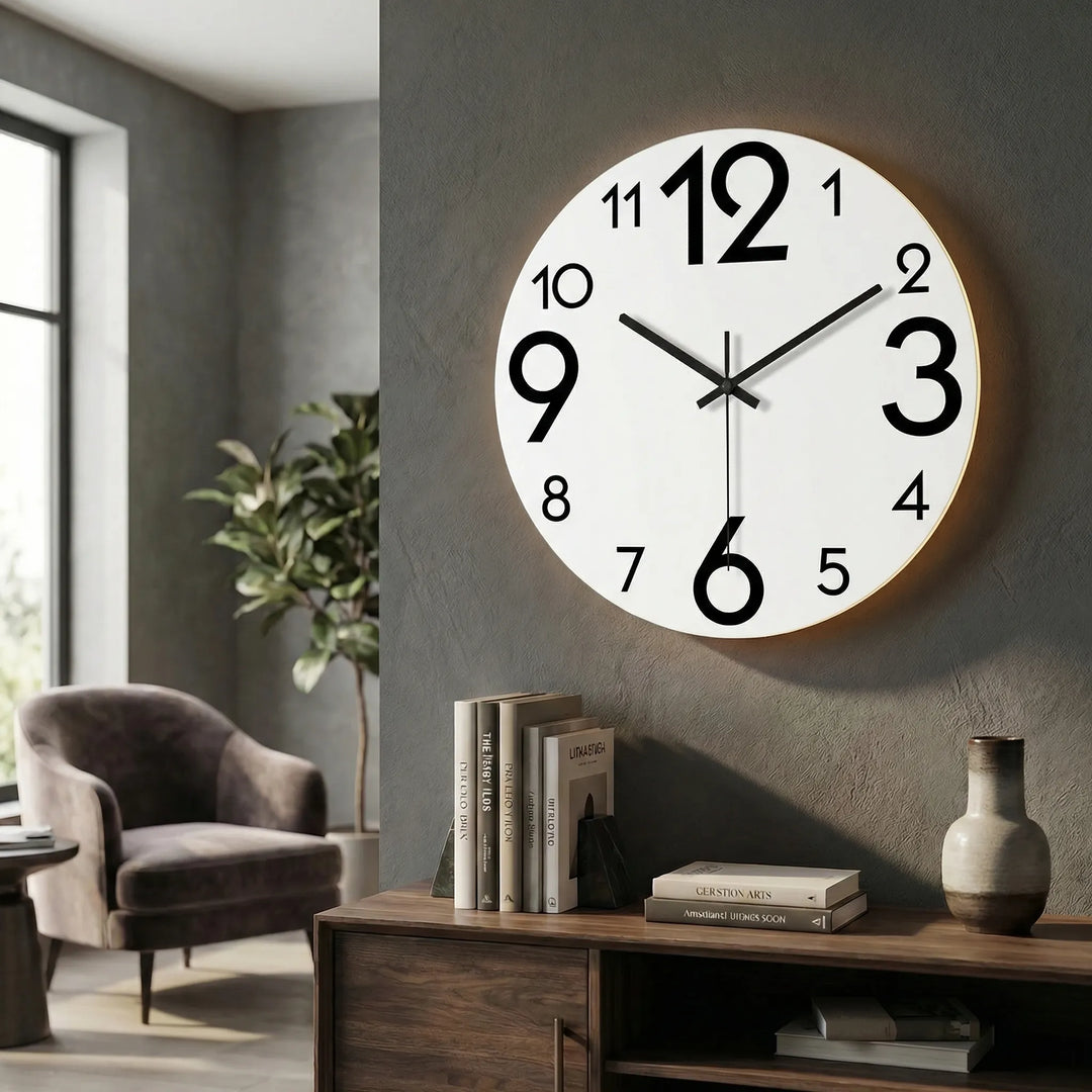 Round Modern Wall Clock - LuminaraClock