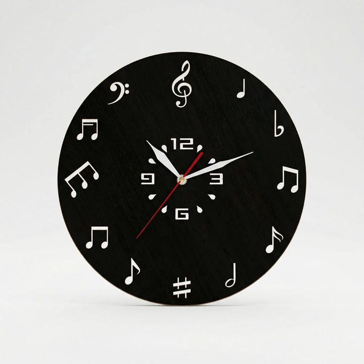 Round Musical Notation Wall Clock - Melodiqueo
