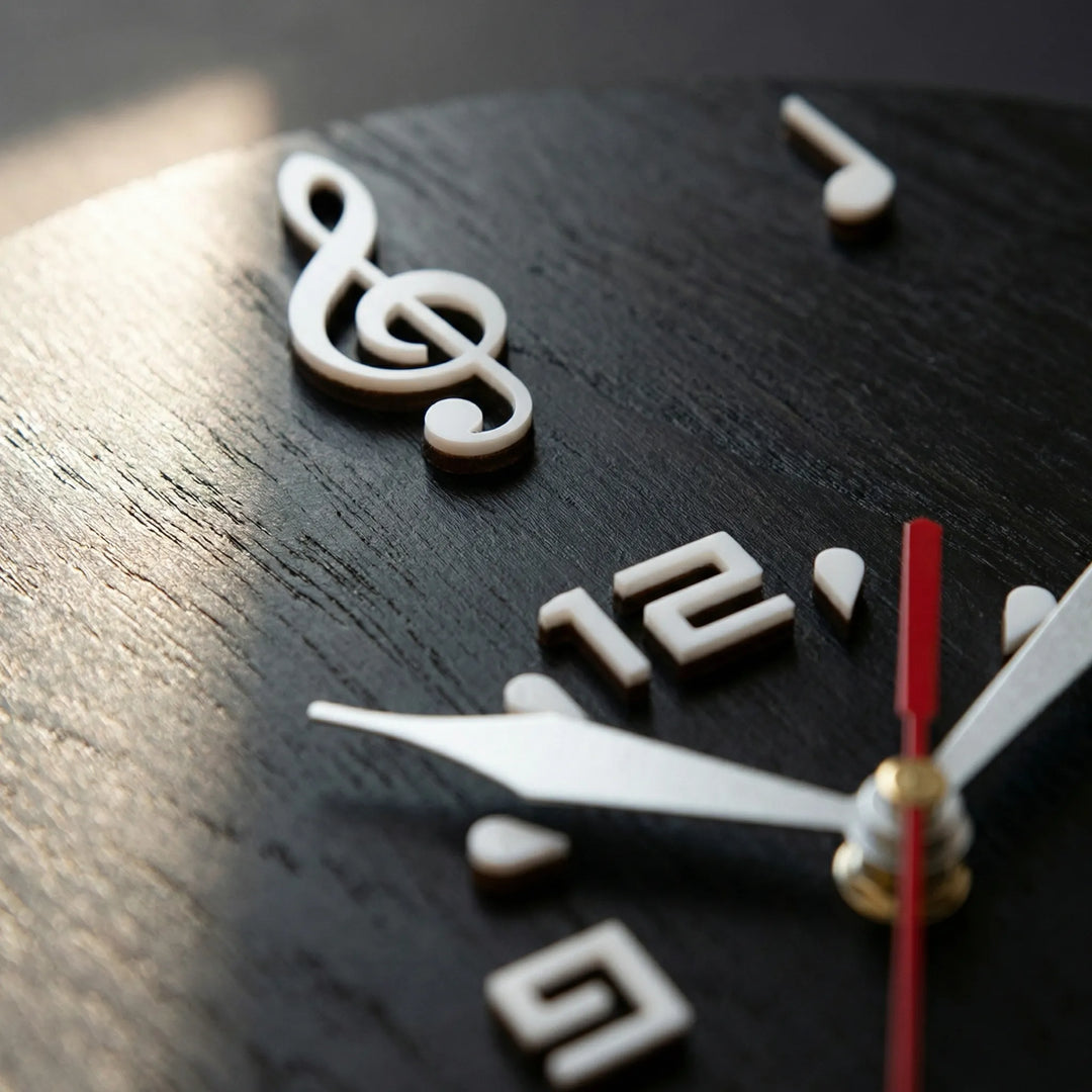 Round Musical Notation Wall Clock - Melodiqueo