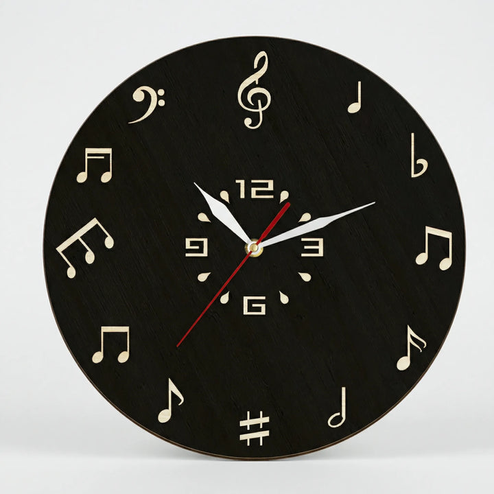 Round Musical Notation Wall Clock - Melodiqueo