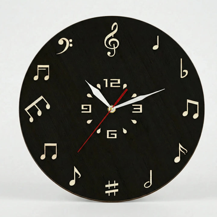Round Musical Notation Wall Clock - Melodiqueo